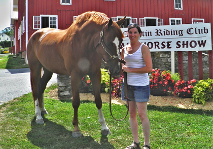 Dr. Val with her horse.
