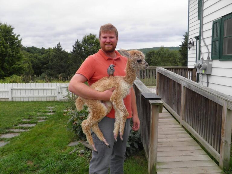 Dr. Tim, a Cria, and a Blue Jay.